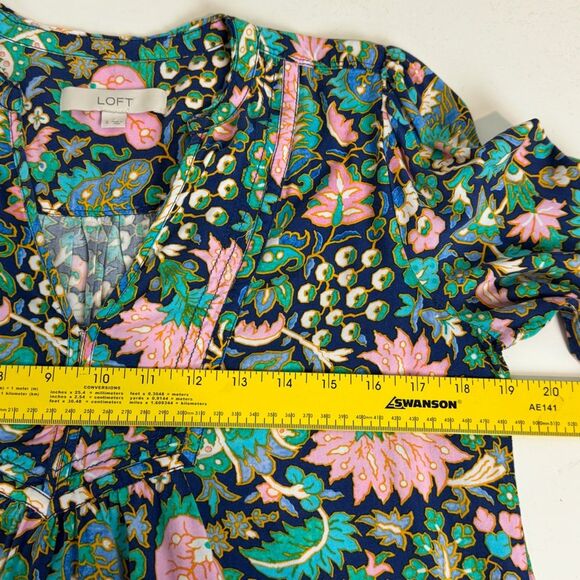 LOFT Colorful V-neck Tunic Top S - Picture 5 of 8